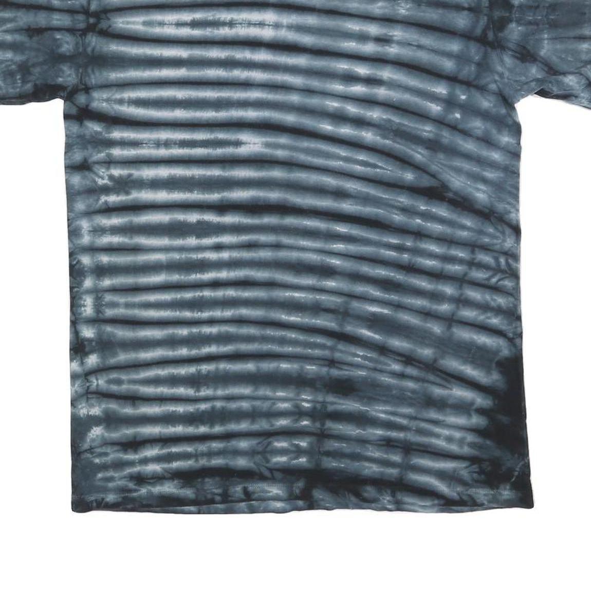 Womens Black Tie Dye Turtle Graphic T-Shirt M Crew Neck Short Sleeve Cotton