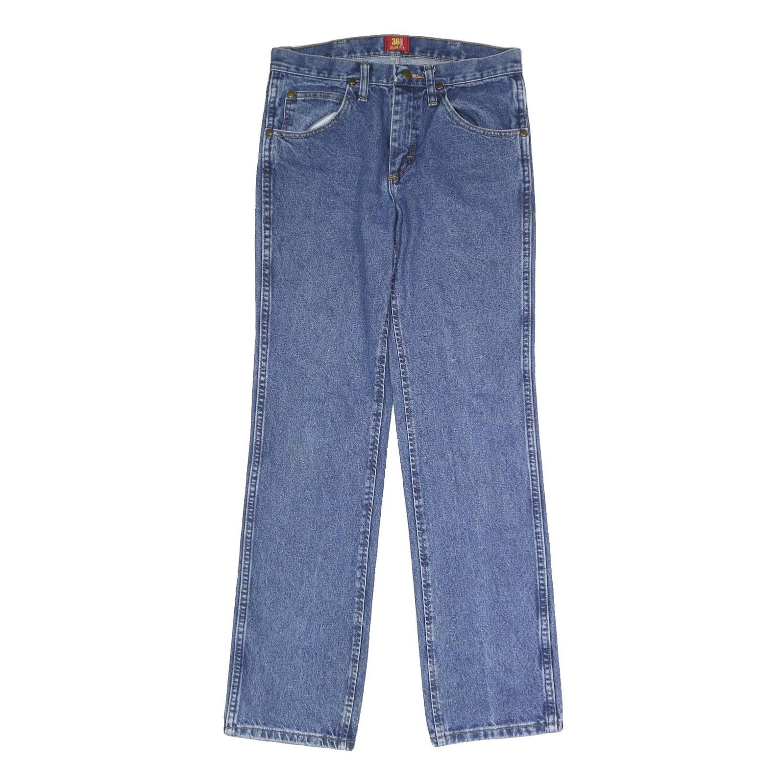 WRANGLER Mens Slim Fit Blue Denim Jeans W29 L32 Classic Zip Closure