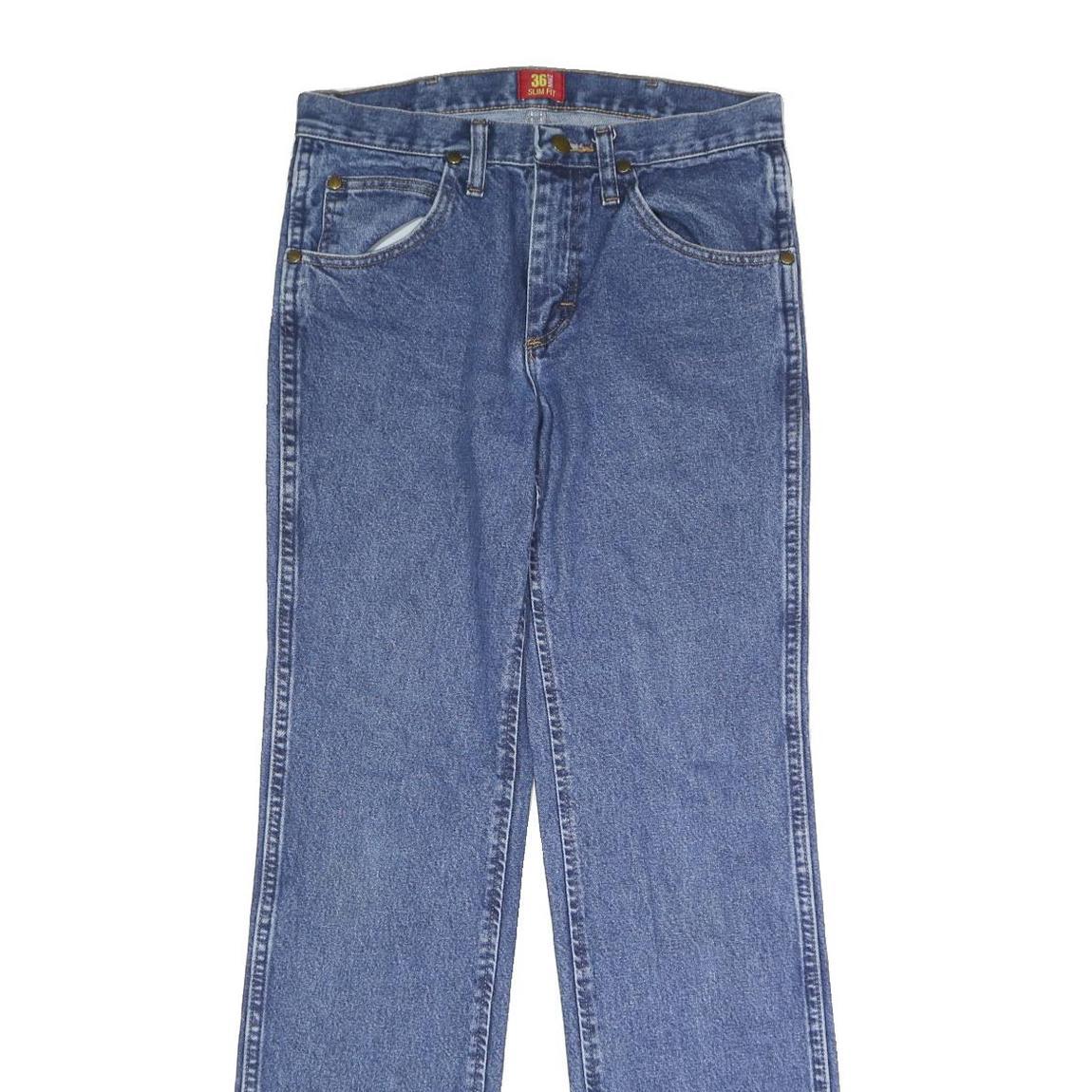 WRANGLER Mens Slim Fit Blue Denim Jeans W29 L32 Classic Zip Closure