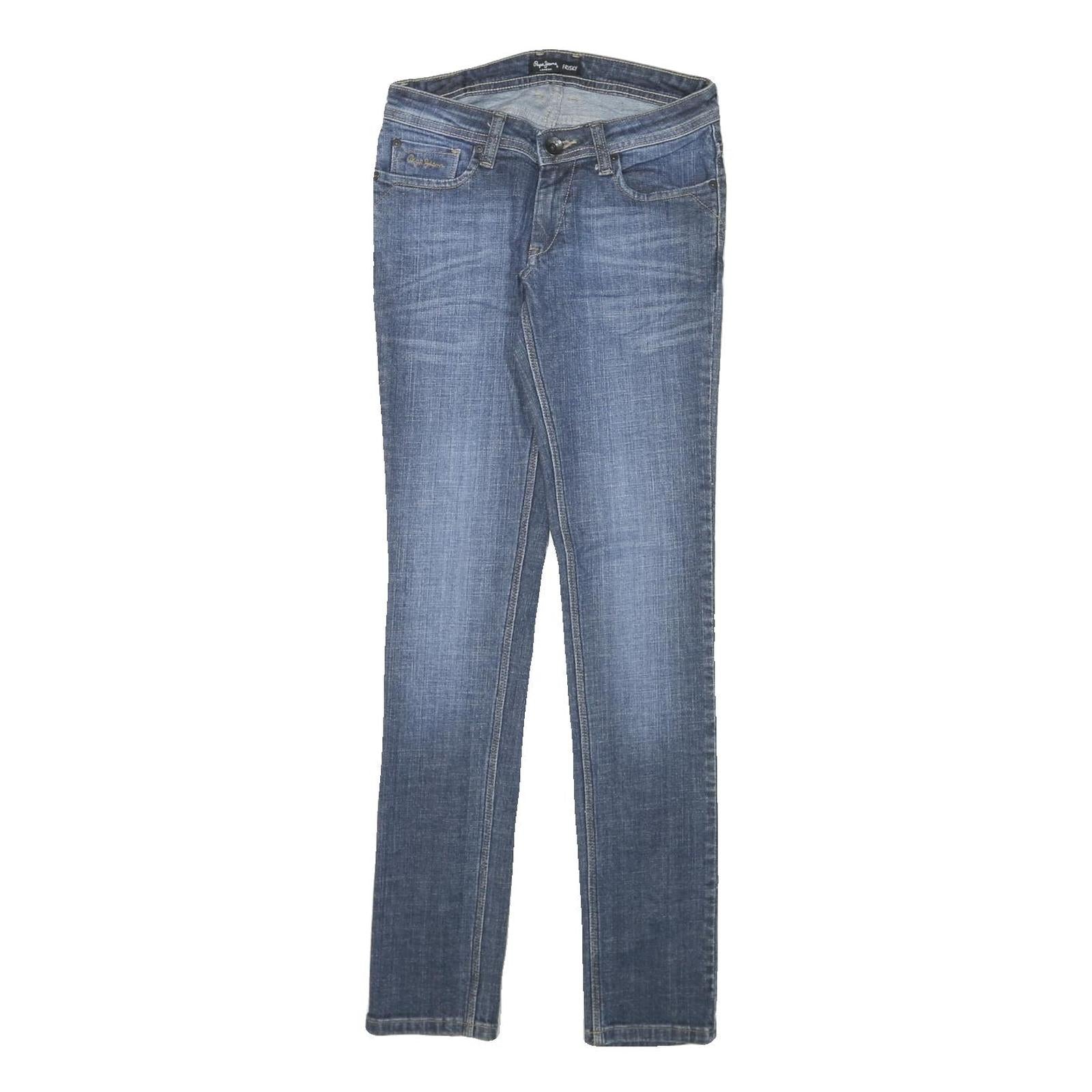 PEPE JEANS Womens Slim Blue Denim Classic Slim Skinny Jeans W26 L30 Stylish