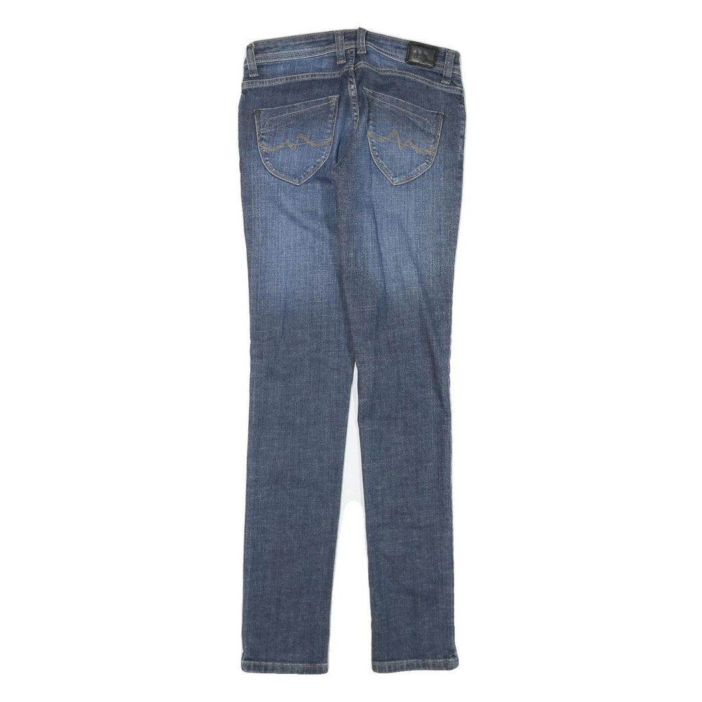 PEPE JEANS Womens Slim Blue Denim Classic Slim Skinny Jeans W26 L30 Stylish