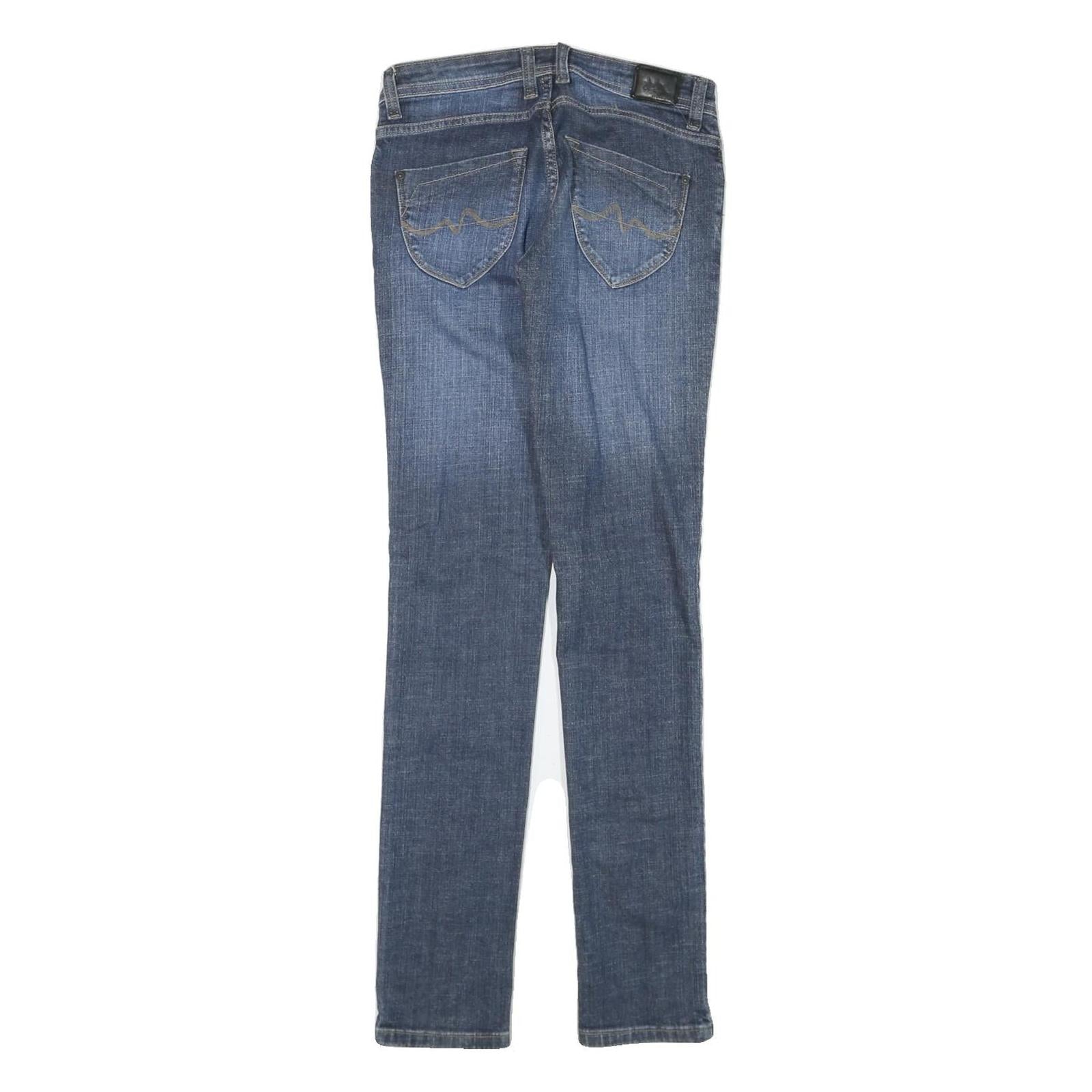 PEPE JEANS Womens Slim Blue Denim Classic Slim Skinny Jeans W26 L30 Stylish