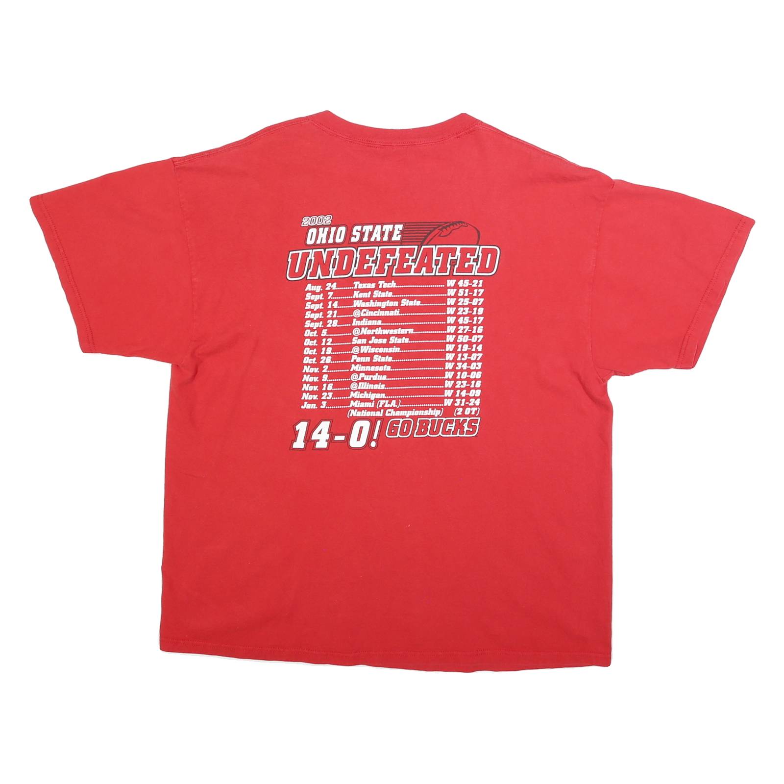 DELTA Mens Red Ohio State Buckeyes Graphic T-Shirt XL Short Sleeve Crew Neck