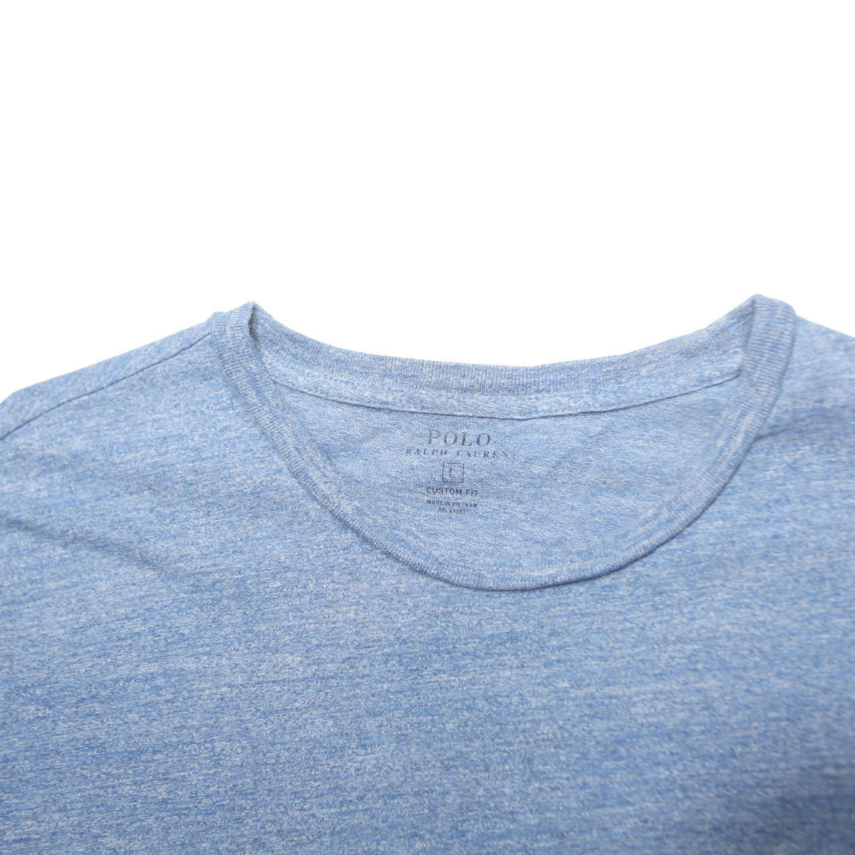 POLO RALPH LAUREN Mens Blue L Cotton Blend T-Shirt Short Sleeve Crew Neck