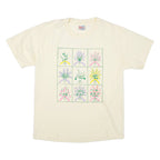 HANES Floral Womens T-Shirt Beige L