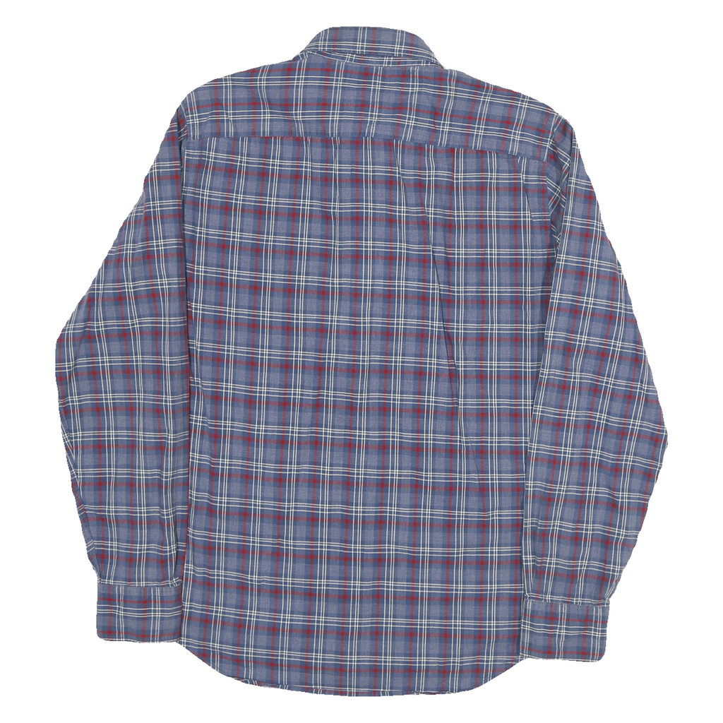 TOMMY HILFIGER Mens Blue & Red Check Shirt M Button-Down Collar Long Sleeve