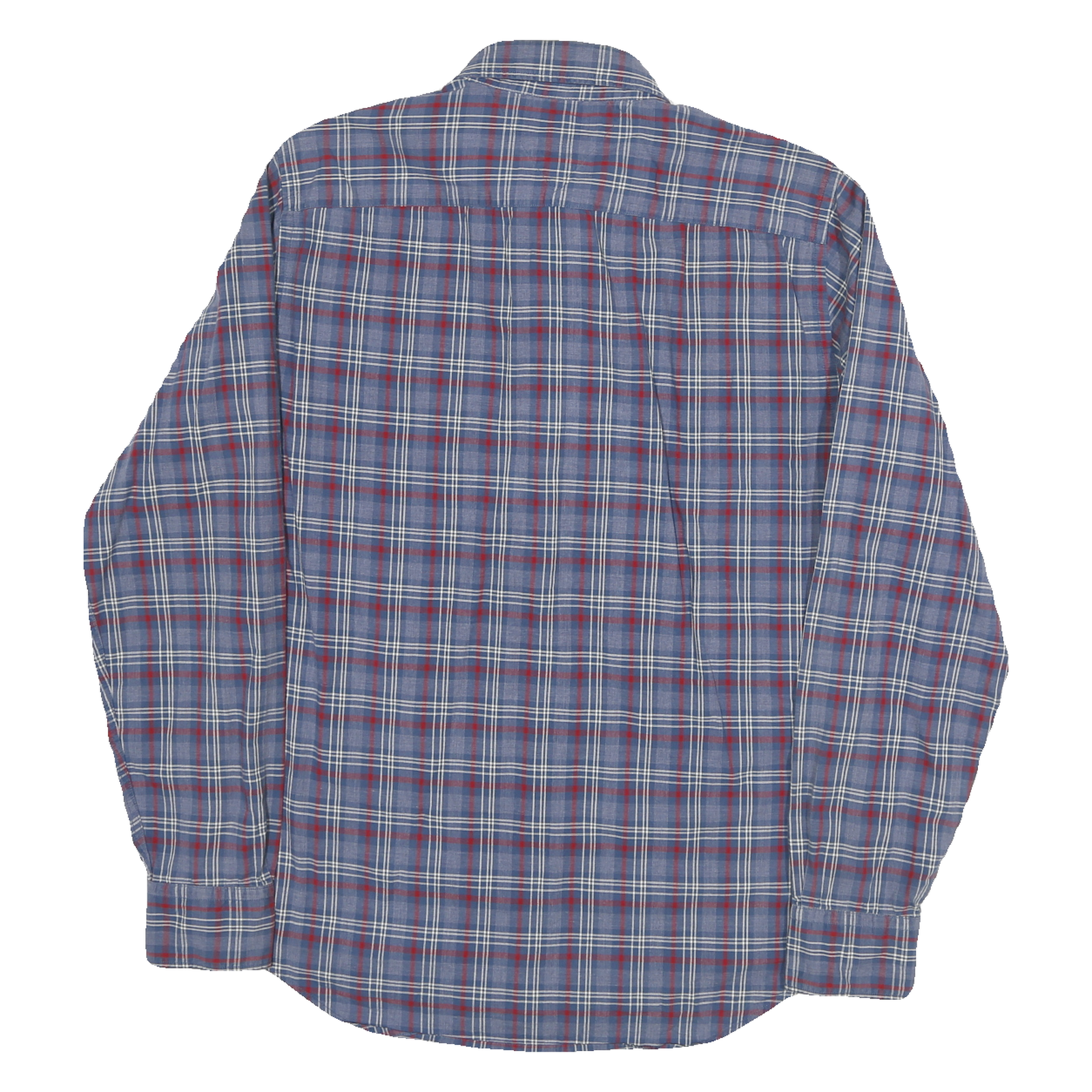 TOMMY HILFIGER Mens Blue & Red Check Shirt M Button-Down Collar Long Sleeve