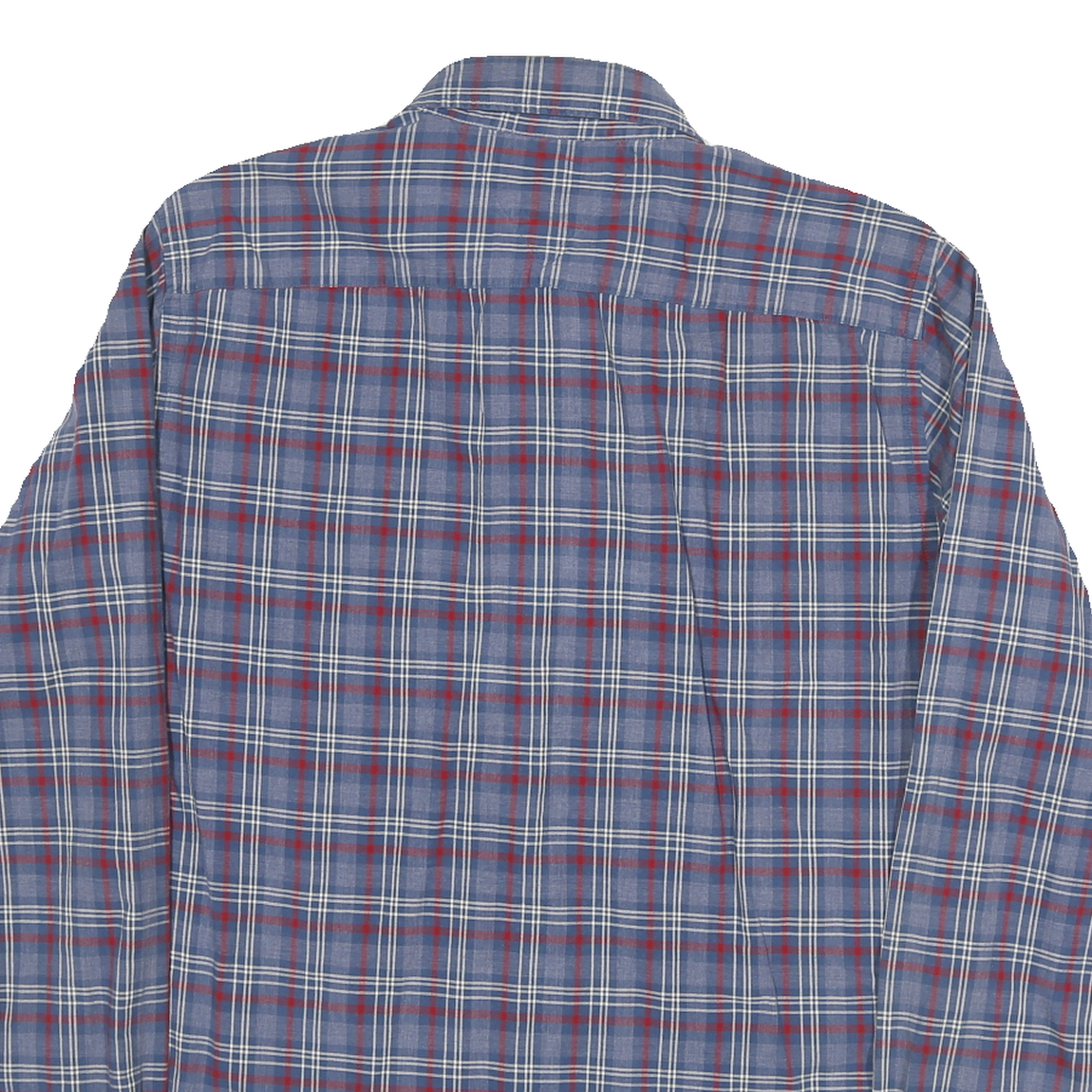 TOMMY HILFIGER Mens Blue & Red Check Shirt M Button-Down Collar Long Sleeve