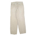 CARHARTT Mens Relaxed Beige Cotton Blend Trousers W32 L32 Workwear Zip Closure