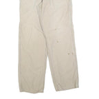 CARHARTT Mens Relaxed Beige Cotton Blend Trousers W32 L32 Workwear Zip Closure