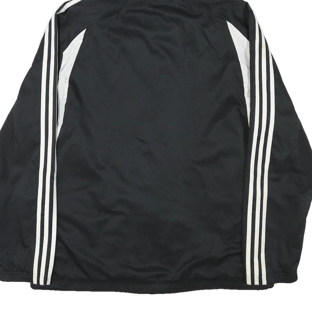 ADIDAS Mens Black & White Hooded Zip Jacket L Polyester Blend Sportswear