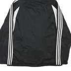 ADIDAS Mens Black & White Hooded Zip Jacket L Polyester Blend Sportswear