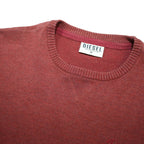 DIESEL Mens Maroon Plain Cotton Blend Basic Knit Crew Neck Jumper M Casual