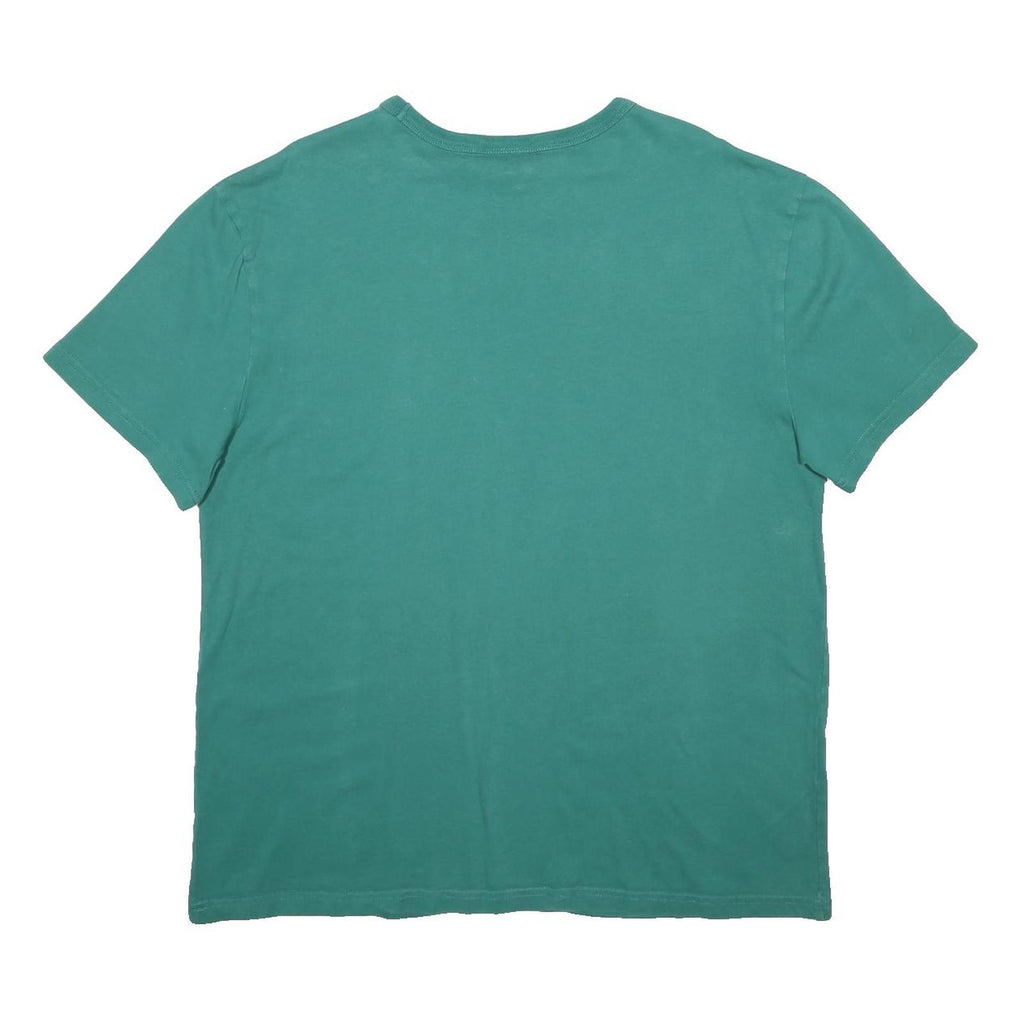 CHAMPION Womens Green Cotton T-Shirt L Short Sleeve Crew Neck Floral Logo