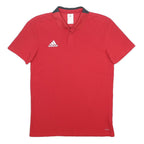ADIDAS Mens Red & Black Polo Shirt M Cotton Blend Sports Casual Short Sleeve