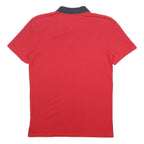 ADIDAS Mens Red & Black Polo Shirt M Cotton Blend Sports Casual Short Sleeve