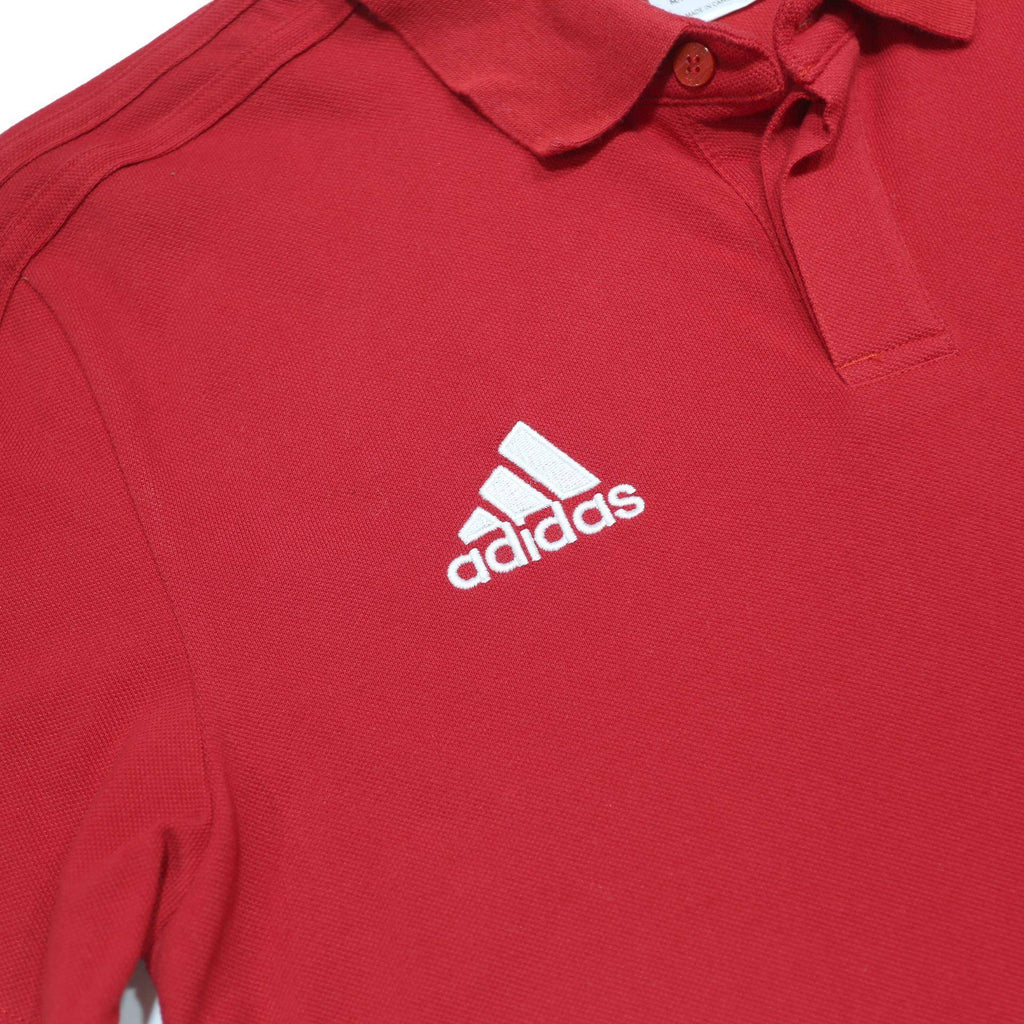 ADIDAS Mens Red & Black Polo Shirt M Cotton Blend Sports Casual Short Sleeve