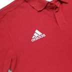 ADIDAS Mens Red & Black Polo Shirt M Cotton Blend Sports Casual Short Sleeve