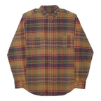 RALPH LAUREN Mens Brown & Burgundy Check Shirt M Long Sleeve Casual Cotton