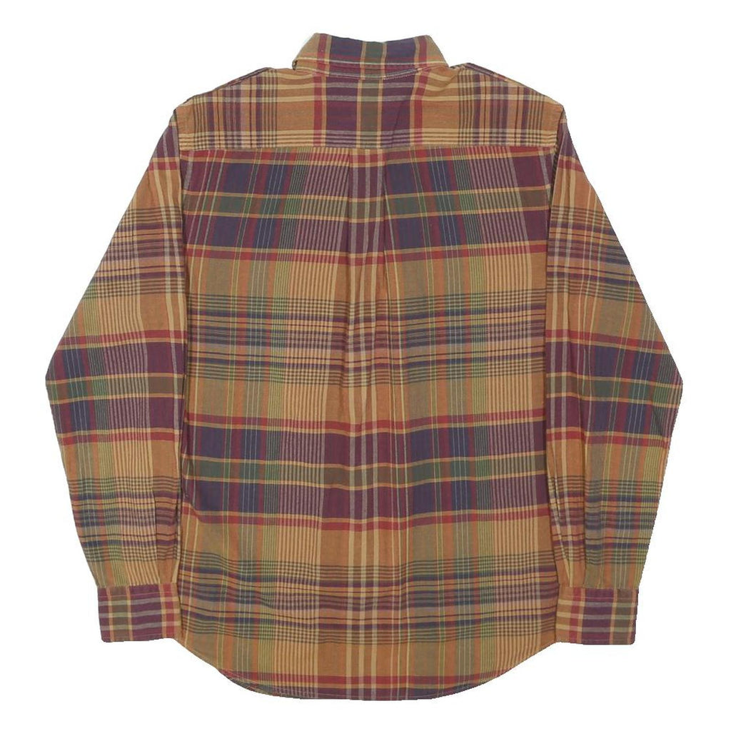 RALPH LAUREN Mens Brown & Burgundy Check Shirt M Long Sleeve Casual Cotton