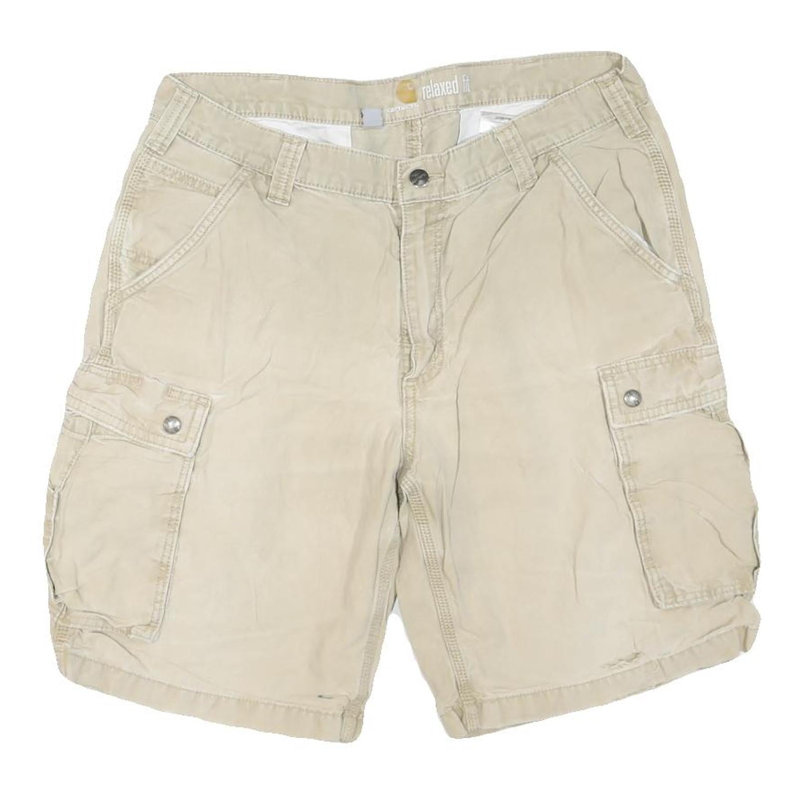 CARHARTT Mens Shorts Beige Cargo Relaxed Fit L W36 Workwear Cotton Blend
