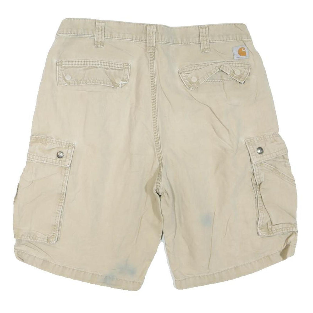CARHARTT Mens Shorts Beige Cargo Relaxed Fit L W36 Workwear Cotton Blend