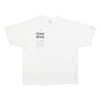 CHAMPION Mens White Graphic T-Shirt 2XL Short Sleeve Crew Neck Good News