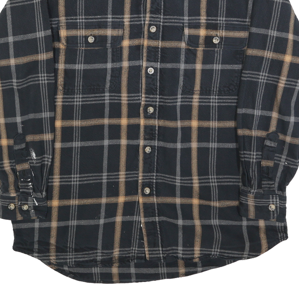 MOOSE CREEK Mens Black & Brown Check Shirt M Cotton Blend Casual Button-Down