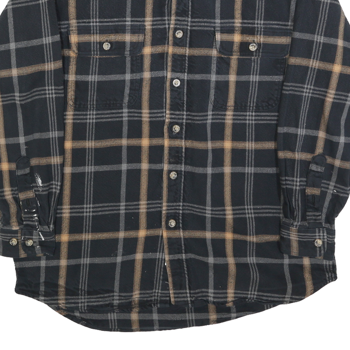 MOOSE CREEK Mens Black & Brown Check Shirt M Cotton Blend Casual Button-Down