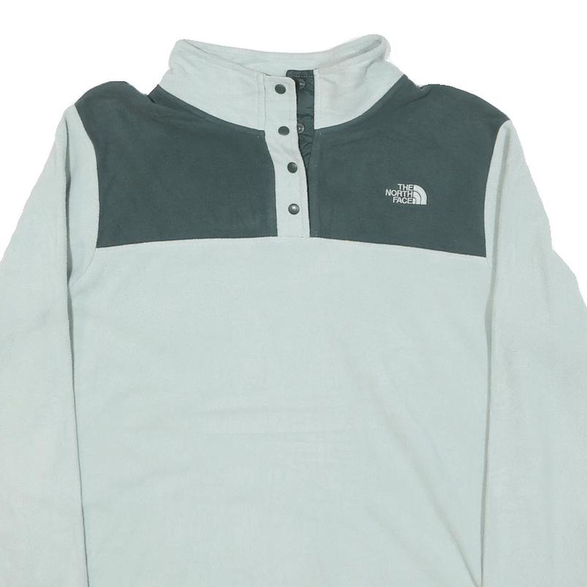 THE NORTH FACE Womens White & Dark Grey Plain Pullover Crew Neck Polyester Blend