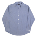 TOMMY HILFIGER Mens Blue Shirt L Cotton Blend Classic Button-Down Collar Long