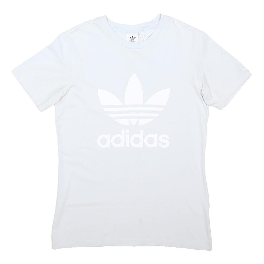 ADIDAS ORIGINALS Womens White Graphic T-Shirt UK 12 Short Sleeve Crew Neck