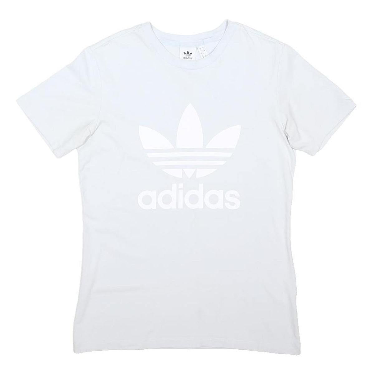 ADIDAS ORIGINALS Womens White Graphic T-Shirt UK 12 Short Sleeve Crew Neck