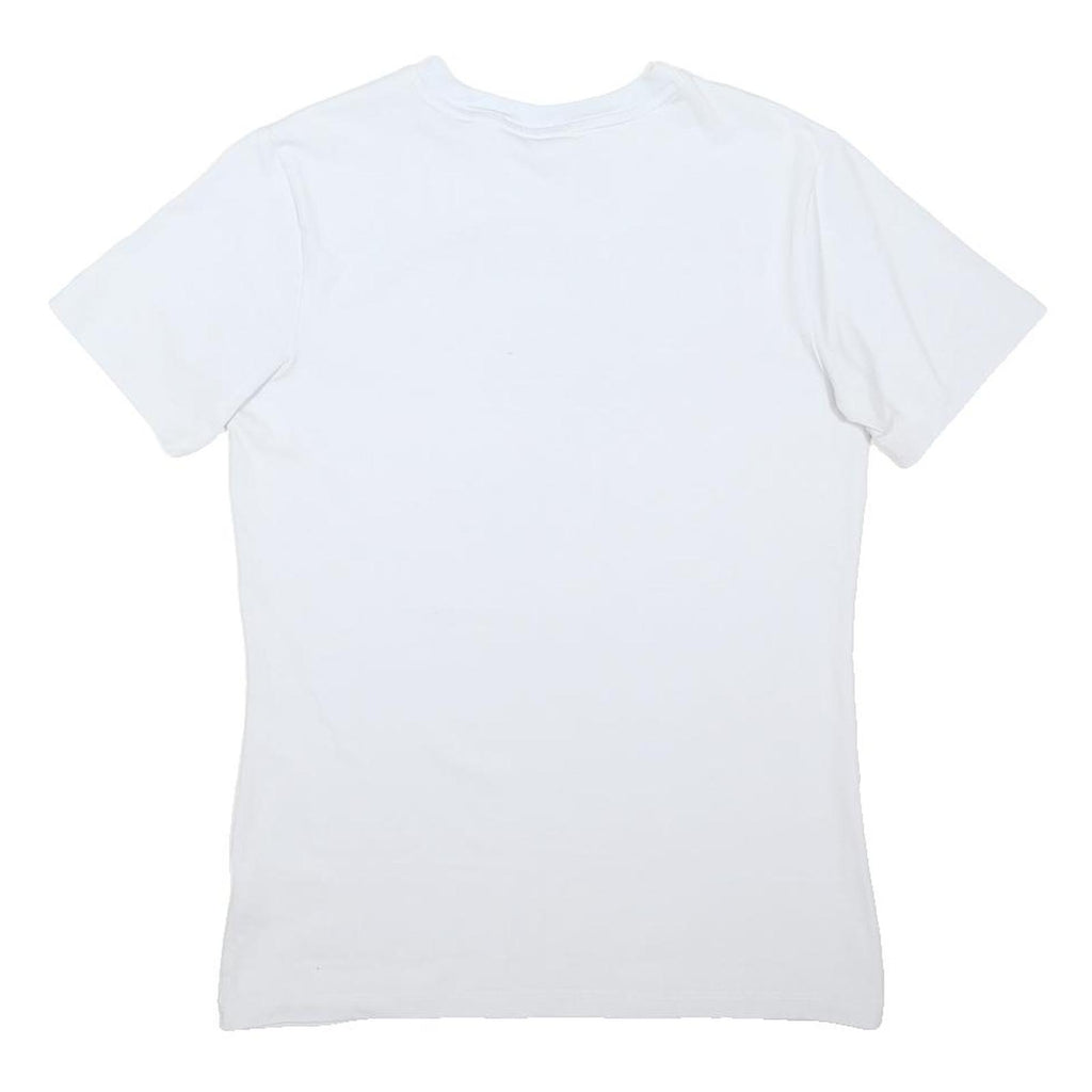 ADIDAS ORIGINALS Womens White Graphic T-Shirt UK 12 Short Sleeve Crew Neck