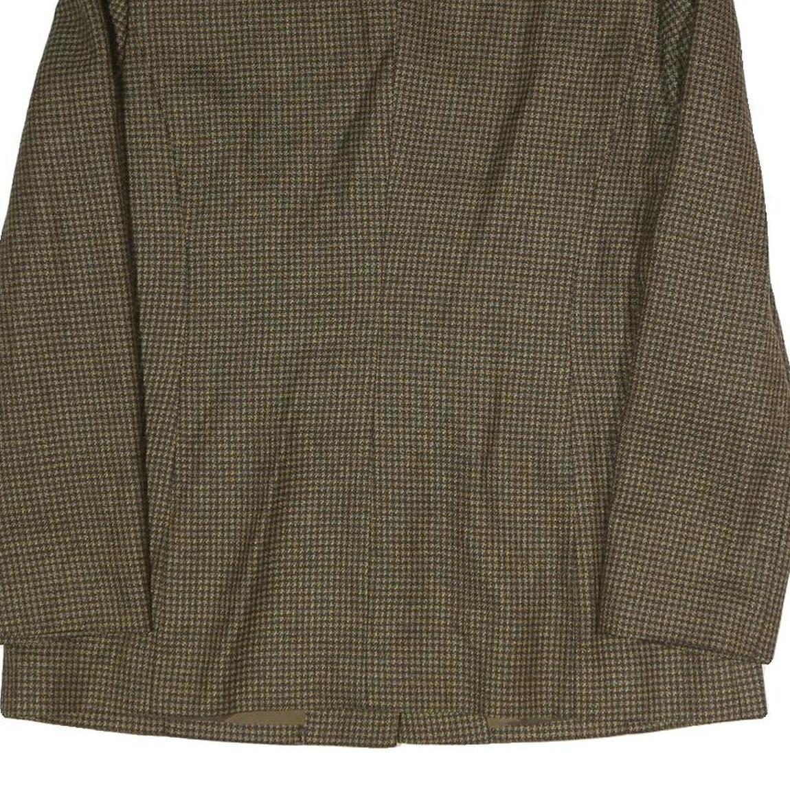 LIZ CLAIBORNE Womens Brown Houndstooth Button Jacket UK 12 Polyester Blend