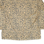 Womens Beige Animal Print High Neck Sweatshirt M Polyester Blend Casual Wear