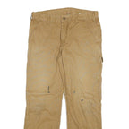 DICKIES Mens Cotton Blend Beige Relaxed Straight Trousers W33 L29 Workwear