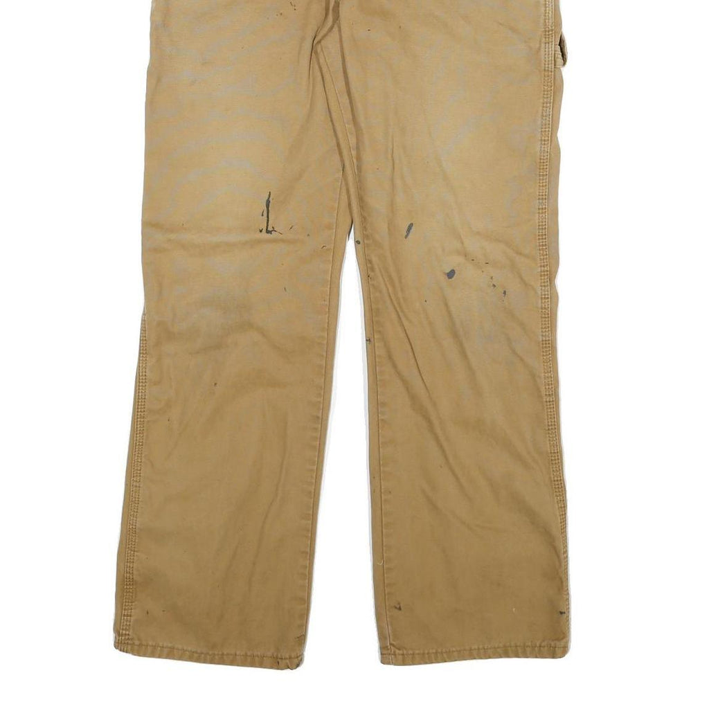 DICKIES Mens Cotton Blend Beige Relaxed Straight Trousers W33 L29 Workwear