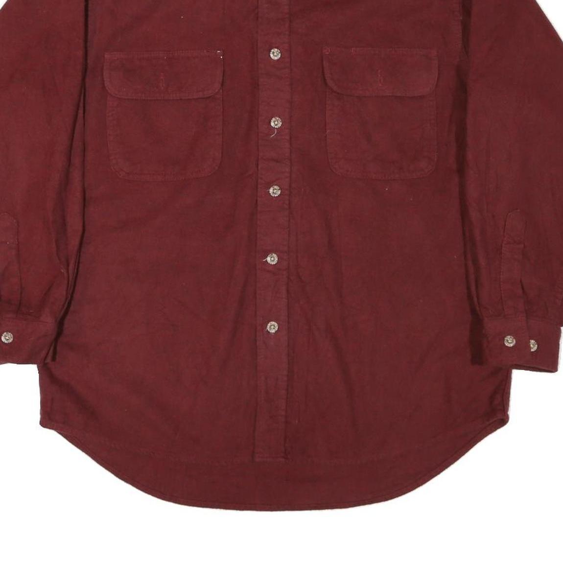 FIELD & STREAM Mens Maroon Plain Long Sleeve Shirt M Cotton Blend Casual