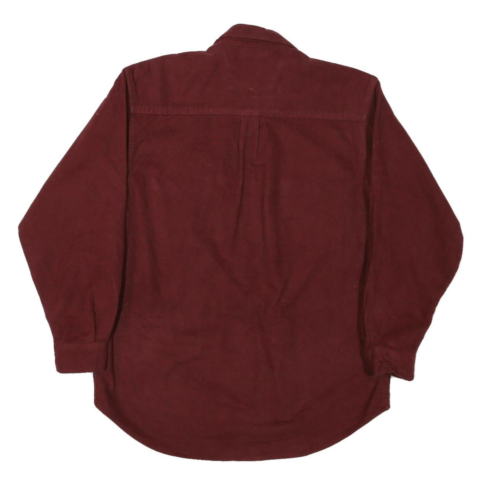 FIELD & STREAM Mens Maroon Plain Long Sleeve Shirt M Cotton Blend Casual