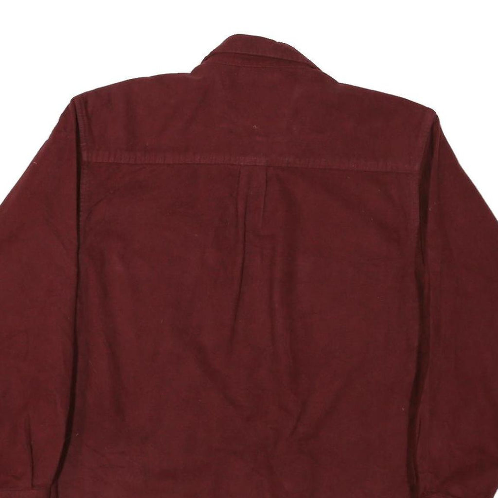 FIELD & STREAM Mens Maroon Plain Long Sleeve Shirt M Cotton Blend Casual