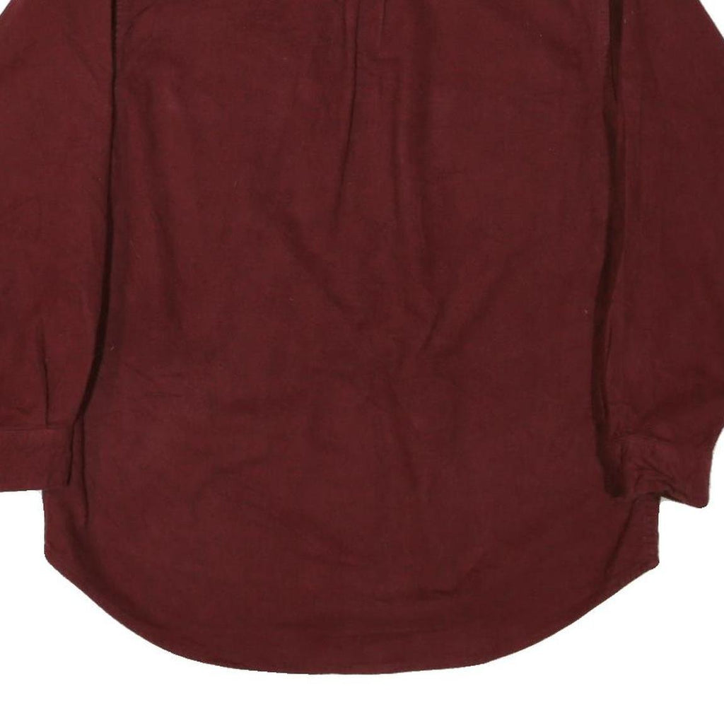 FIELD & STREAM Mens Maroon Plain Long Sleeve Shirt M Cotton Blend Casual