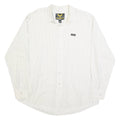 AVIREX Mens White & Black Stripe Cotton Shirt XL Classic Casual Button-Up
