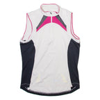 INOC Womens Jersey White Sleeveless 1/4 Zip S