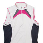 INOC Womens Jersey White Sleeveless 1/4 Zip S