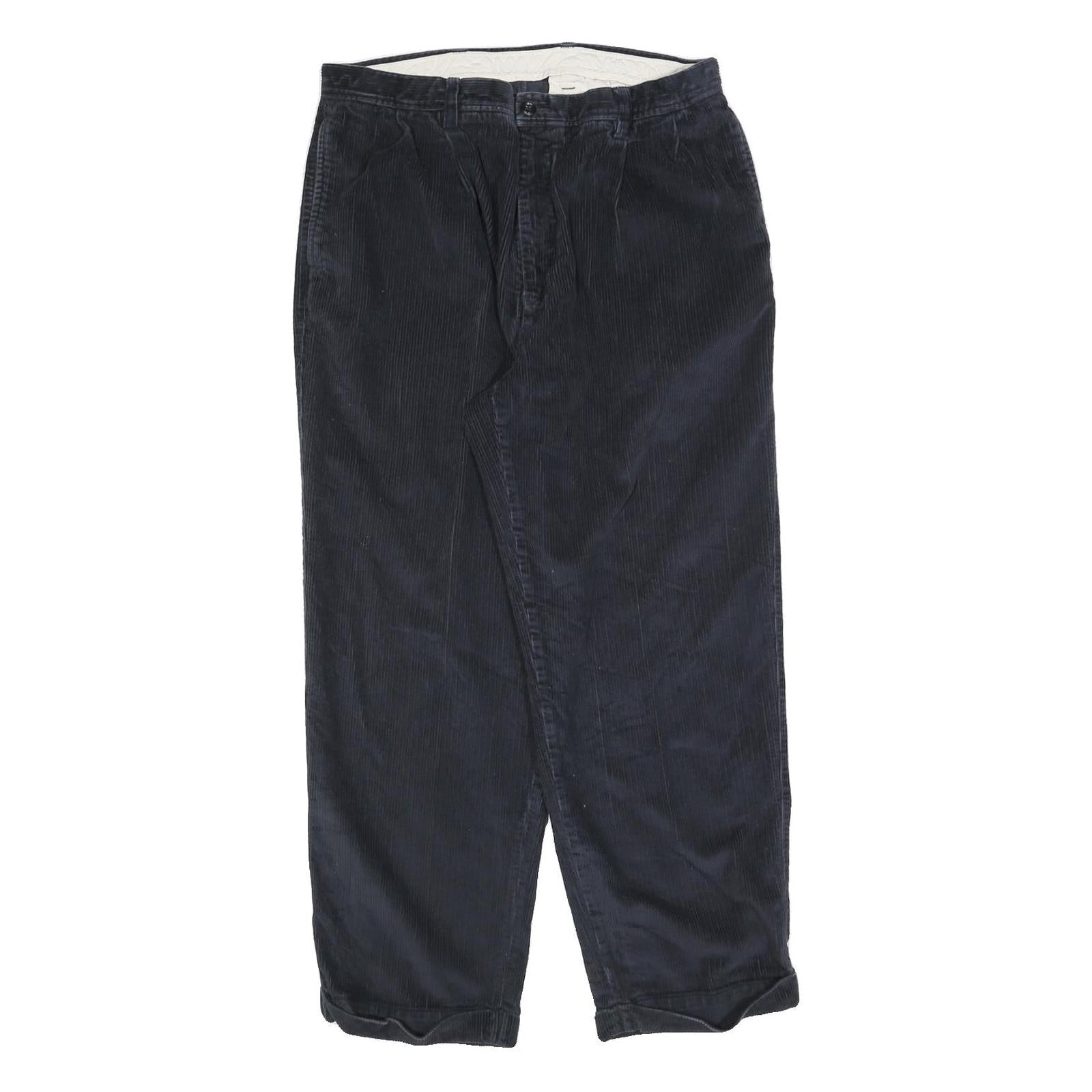 NAUTICA Mens Cotton Blend Blue Relaxed Straight Trousers W36 L30 Casual Zip