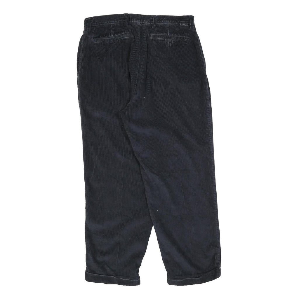 NAUTICA Mens Cotton Blend Blue Relaxed Straight Trousers W36 L30 Casual Zip