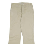DICKIES Womens Cotton Blend Beige Slim Straight Trousers W30 L31 Casual Workwear