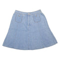 LIZWEAR Womens Blue Linen Blend A-Line Knee Length Woven Skirt M Two Pocket