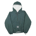 JANSPORT Mens Green Hooded Track Jacket L Polyester Blend Zip Outdoor Casual